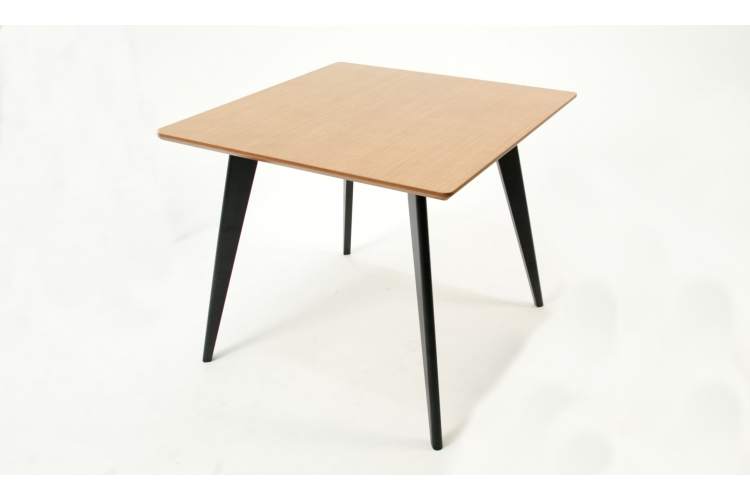Стол Сканди М 90 чёрное дерево/натур-1