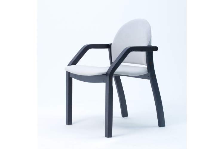 Стул-кресло Джуно 2.0 чёрное дерево/серый-11