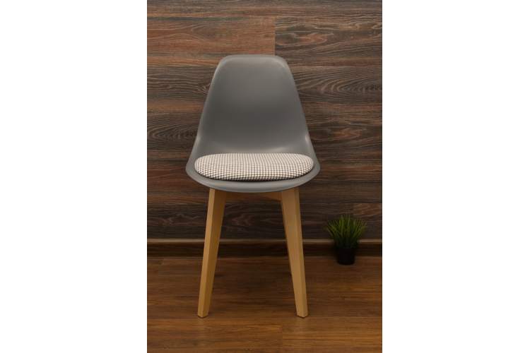 Стул Сашш натур /серый, серая гусиная лапка-1