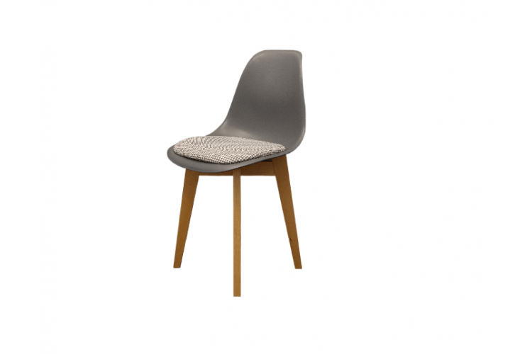 Стул Сашш натур /серый, серая гусиная лапка