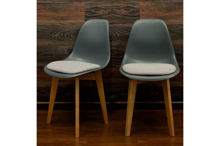 Стул Сашш натур /серый, серая гусиная лапка-9