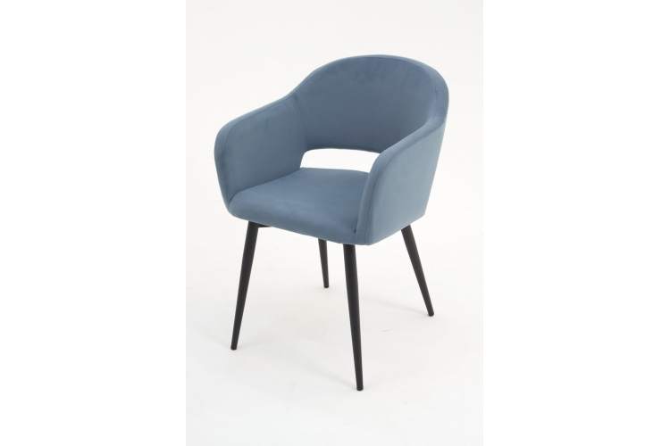 Стол Монте К 90 орех с креслами Пичч велюр синий-5