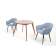 Стол Сканди К 100 орех с креслами Пичч велюр синий