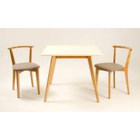 Стол Arki М 100 натур/слоновая кость со стульями Франк ПМ натур/гусиная лапка