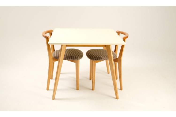 Стол Arki М 100 натур/слоновая кость со стульями Франк ПМ натур/гусиная лапка-11