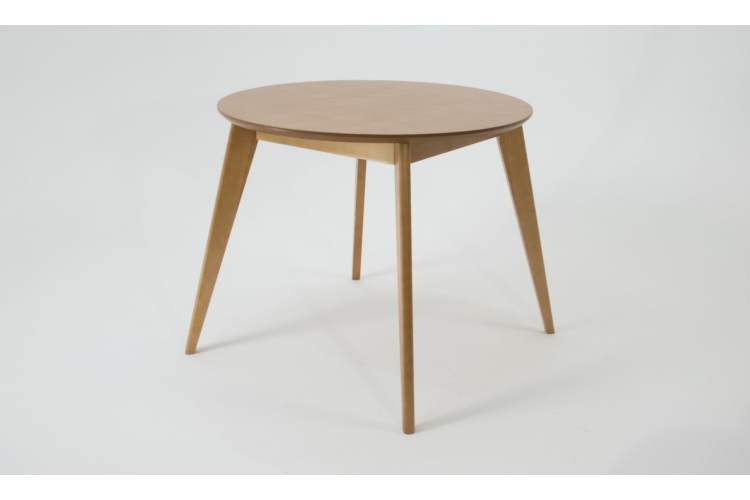 Стол Сканди К 90 натур со стульями Франк натур велюр бежевый-2