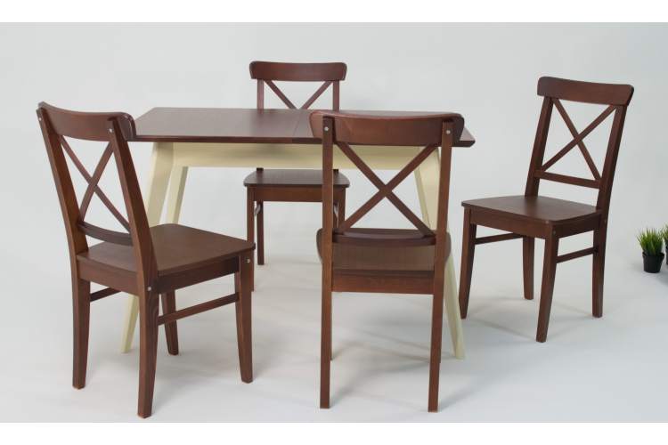 Стол Сканди 120, Орех/Слоновая кость-3