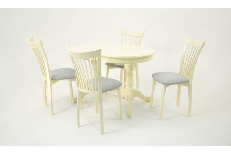 Обеденная группа стол Бизе со стульями Миранда,слоновая кость, серый-2