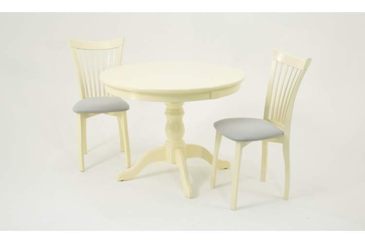 Обеденная группа Брамос К 100 слоновая кость со стульями Миранда слоновая кость серый-1