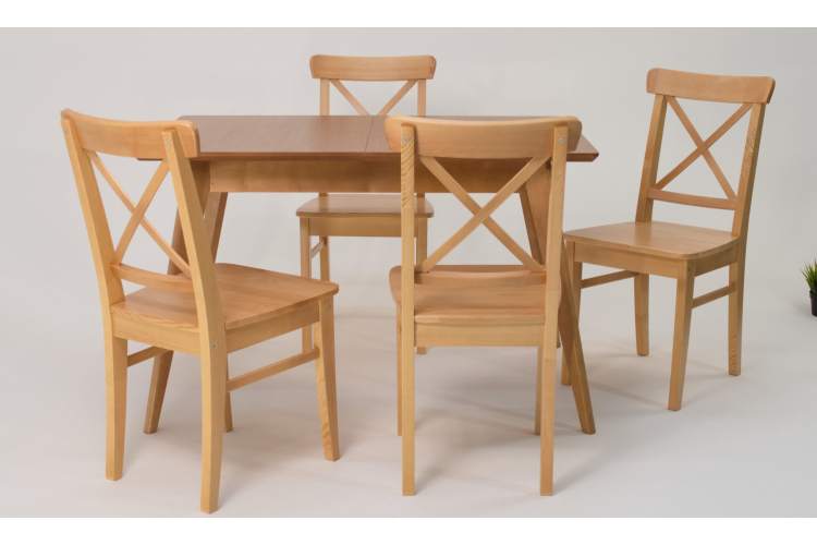 Стол Сканди 120 натур со стульями Ингольф натур-1