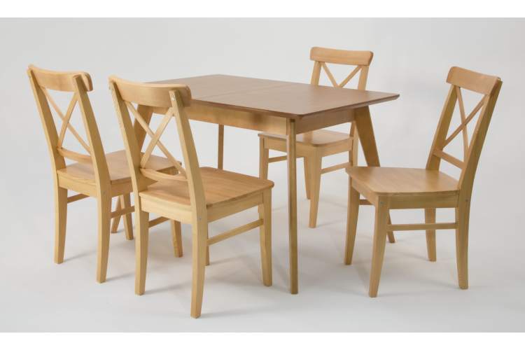 Стол Сканди 120 натур со стульями Ингольф натур-2