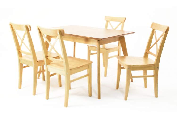 Стол Сканди 120 натур со стульями Ингольф натур