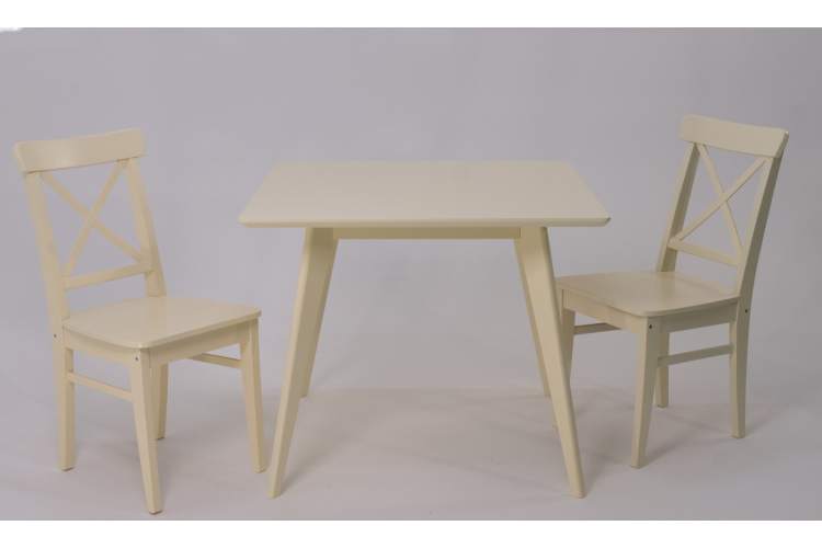 Стол Сканди М 100 слоновая кость со стульями Ингольф слоновая кость-2