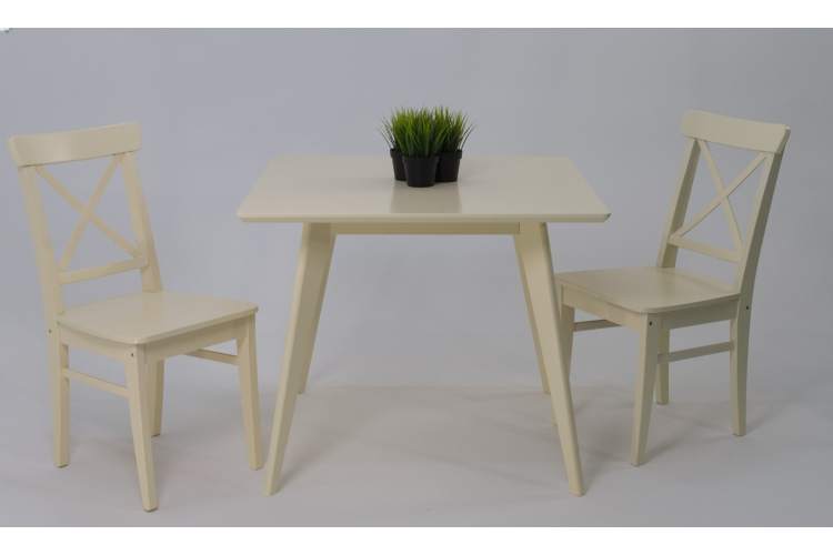 Стол Сканди М 100 слоновая кость со стульями Ингольф слоновая кость-3