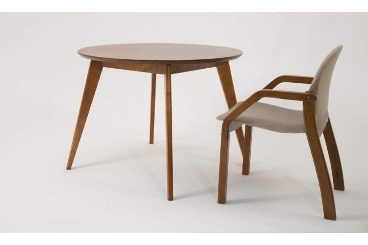 Стол Сканди К 90 орех со стульями Джуно орех велюр бежевый-2
