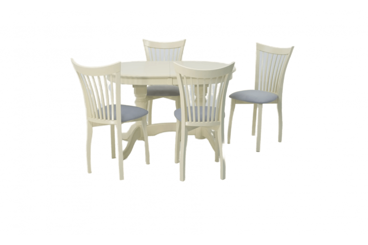 Обеденная группа стол Бизе со стульями Миранда,слоновая кость, серый-6