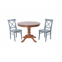 Обеденная группа Брамос К 100 орех со стульями Ингольф серый