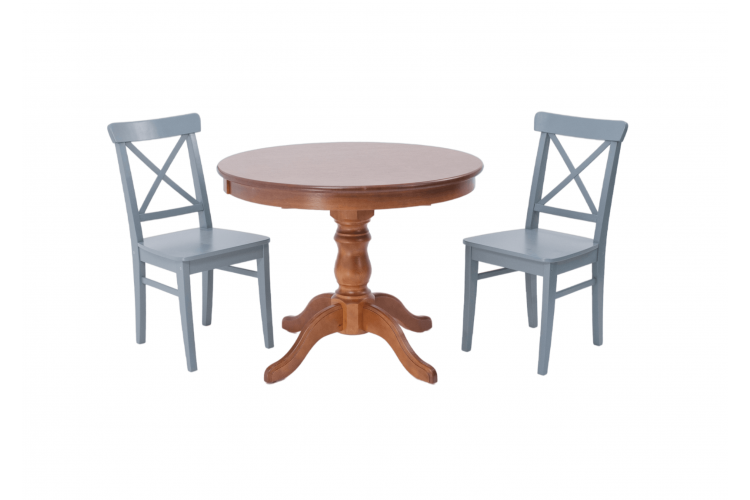 Обеденная группа Брамос К 100 орех со стульями Ингольф серый