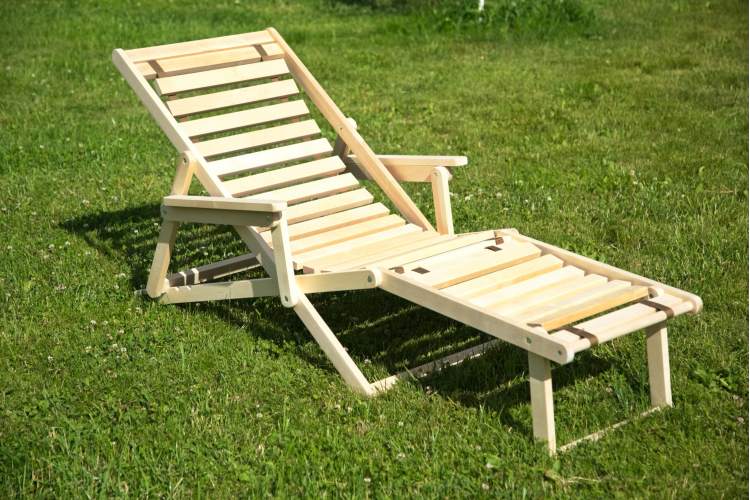 Шезлонг с подлокотниками Чивас, Натуральное дерево-25