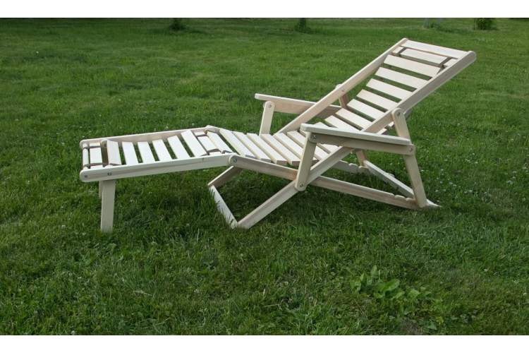 Шезлонг с подлокотниками Чивас, Натуральное дерево-20