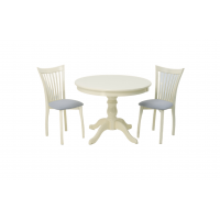 Обеденная группа Брамос К 100 слоновая кость со стульями Миранда слоновая кость серый