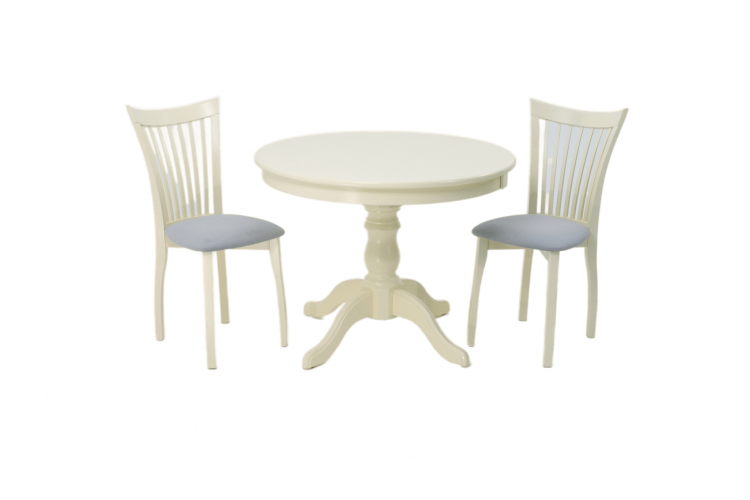 Обеденная группа Брамос К 100 слоновая кость со стульями Миранда слоновая кость серый