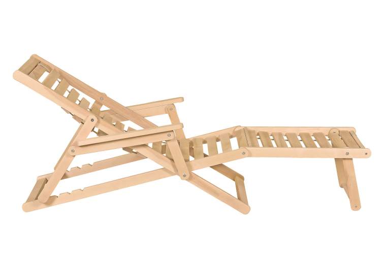 Шезлонг с подлокотниками Чивас, Натуральное дерево-2