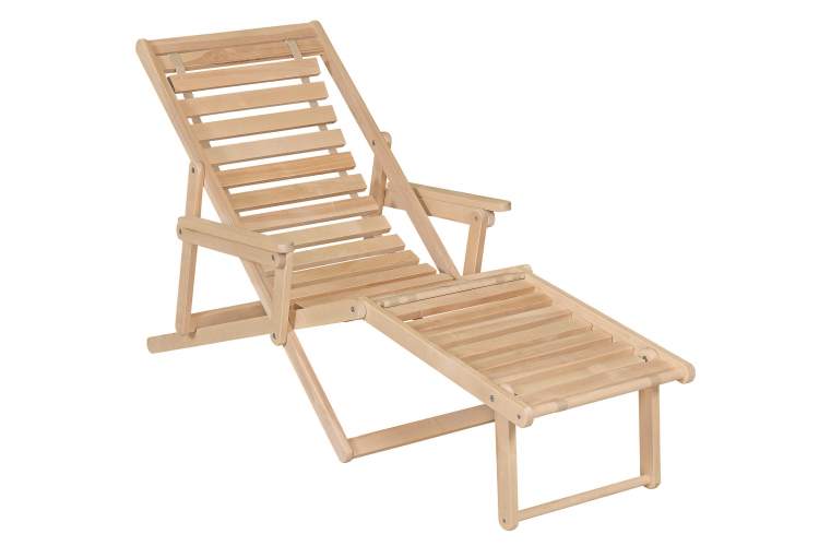 Шезлонг с подлокотниками Чивас, Натуральное дерево-9