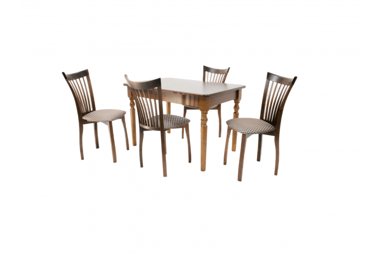 Обеденная группа Верди 120 со стульями Миранда орех/ ромб коричневый