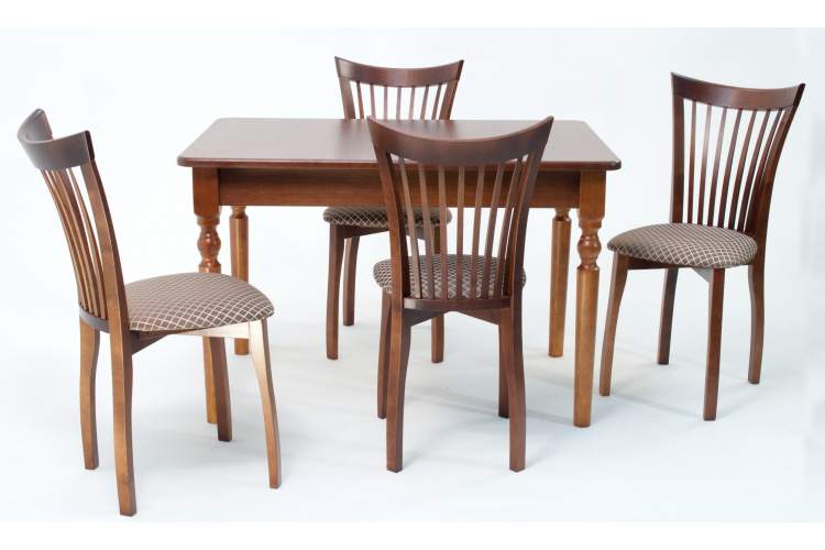Обеденная группа Верди 120 со стульями Миранда орех/ ромб коричневый-1