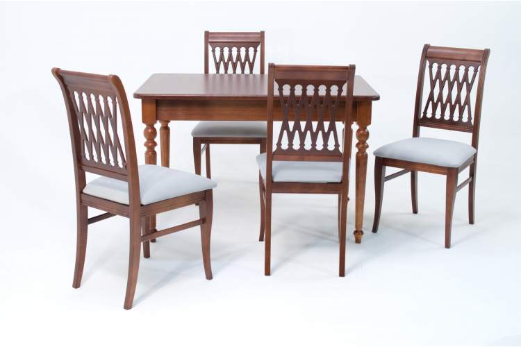 Обеденная группа Вивальди 120 со стульями Рич/ серый, Орех-1