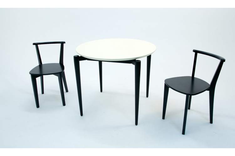 Стол Pawook К 90 чёрный/слоновая кость-4