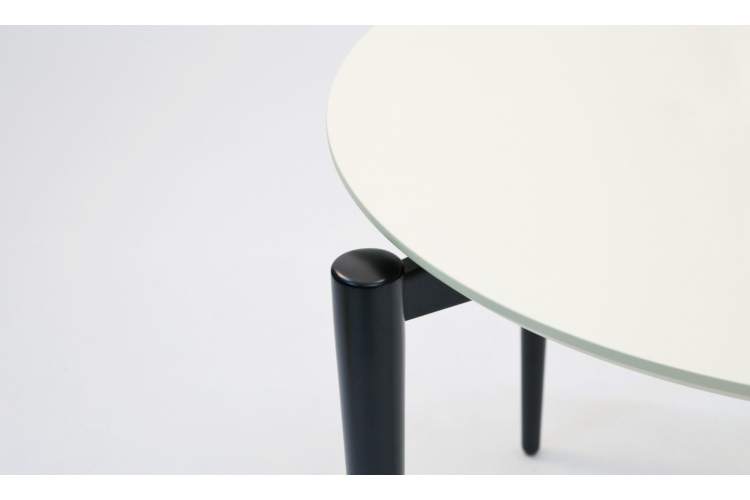 Стол Pawook К 90 чёрный/слоновая кость-3