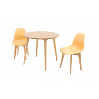 Стол Монте К 100 натур со стульями Сашш натур персик