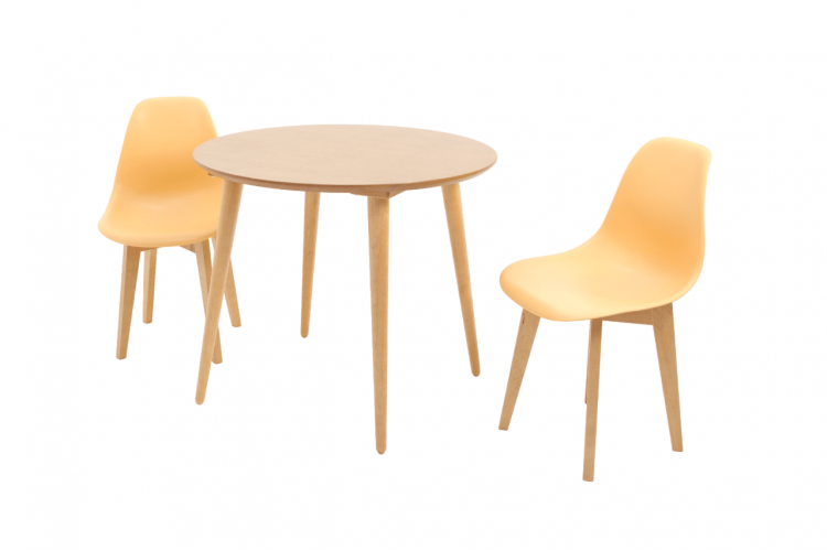 Стол Монте К 100 натур со стульями Сашш натур персик