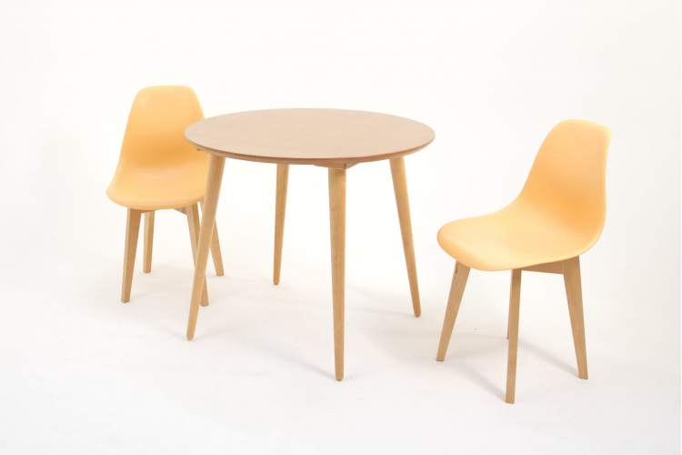 Стол Монте К 100 натур со стульями Сашш натур персик-2