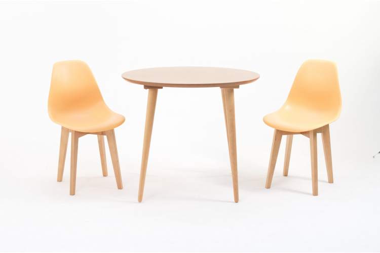 Стол Монте К 100 натур со стульями Сашш натур персик-1