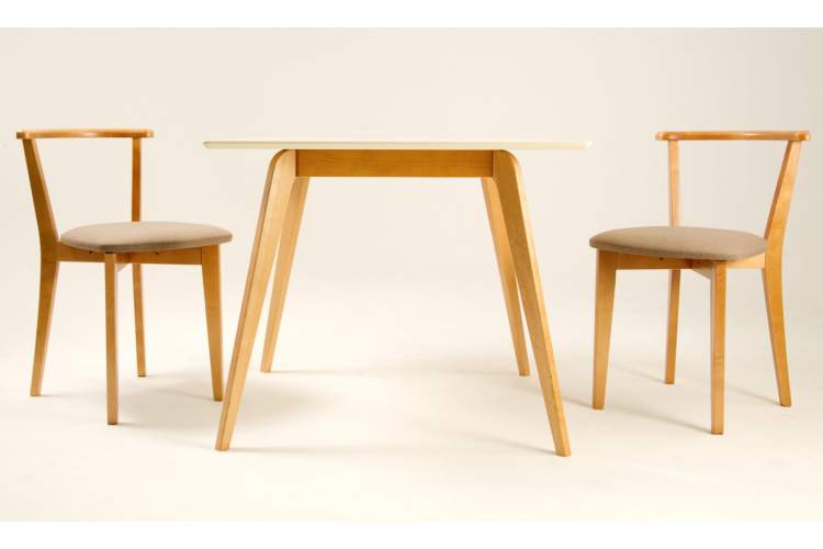 Стол Arki М 100 натур/слоновая кость со стульями Франк ПМ натур/бежевая рогожка-8