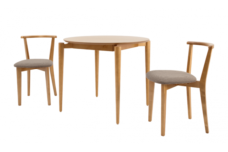 Стол Pawook К 90 натур со стульями Франк ПМ натур/гусиная лапка