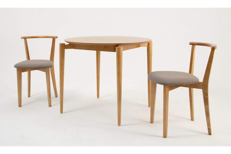 Стол Pawook К 90 натур со стульями Франк ПМ натур/гусиная лапка-2