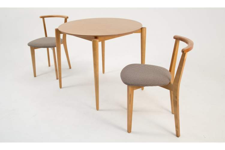 Стол Pawook К 90 натур со стульями Франк ПМ натур/гусиная лапка-3