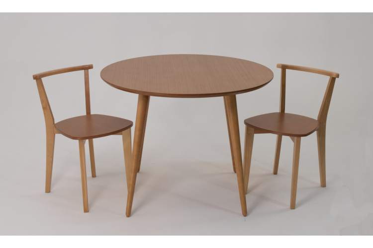 Стол Монте К 90 натур со стульями Франк натур-2