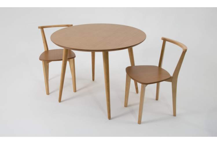 Стол Монте К 90 натур со стульями Франк натур-1