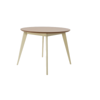 Стол Сканди К 90, Слоновая кость/Натуральное дерево