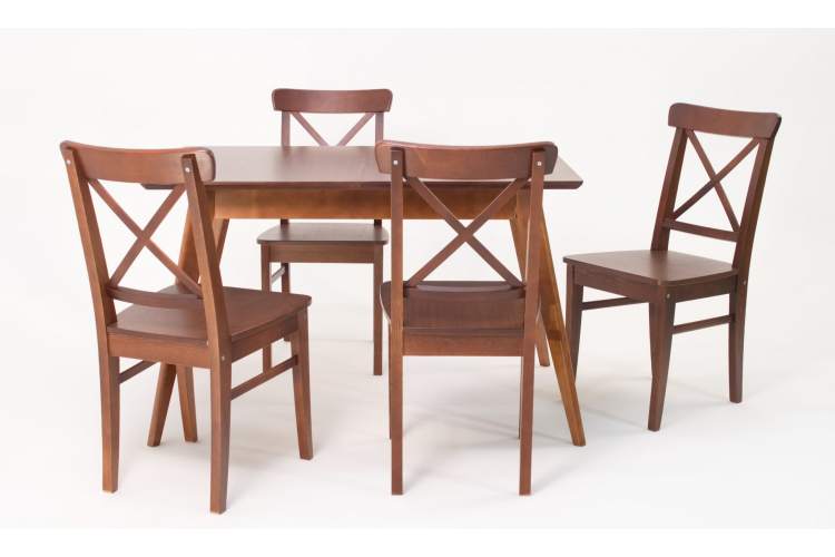 Стол Сканди 120 орех со стульями Ингольф Орех-1