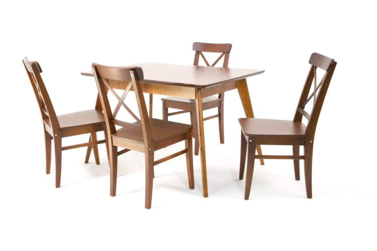 Стол Сканди 120 орех со стульями Ингольф Орех