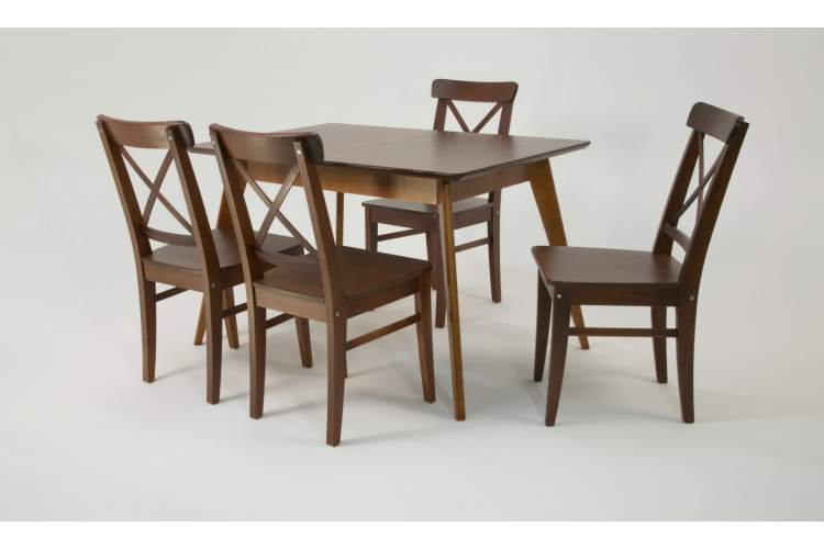 Стол Сканди 120 орех со стульями Ингольф Орех-2