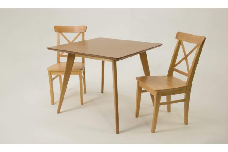 Стол Сканди М 100 натур со стульями Ингольф натур-1