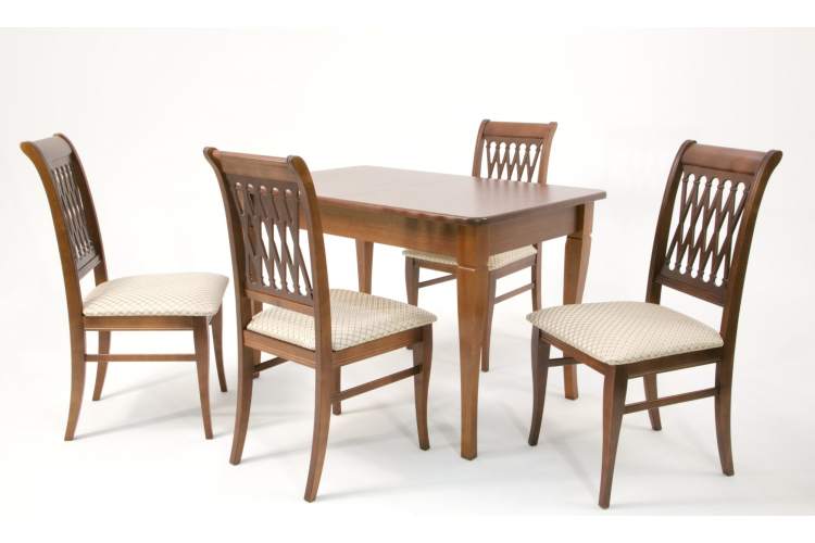 Обеденная группа Моцарт 120 со стульями Рич/ ромб бежевый, Орех