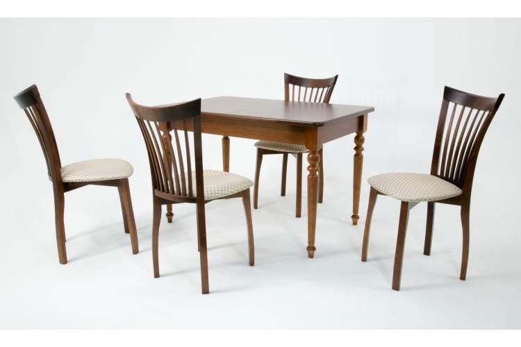 Обеденная группа Вивальди 120 со стульями Миранда орех/ ромб бежевый-3